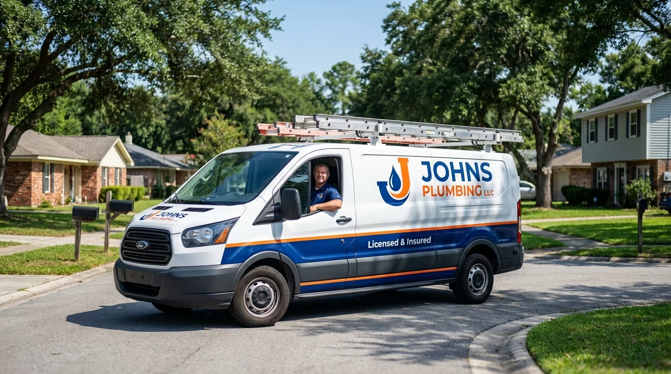 Johns Plumbing LLC service van in Maricao, PR