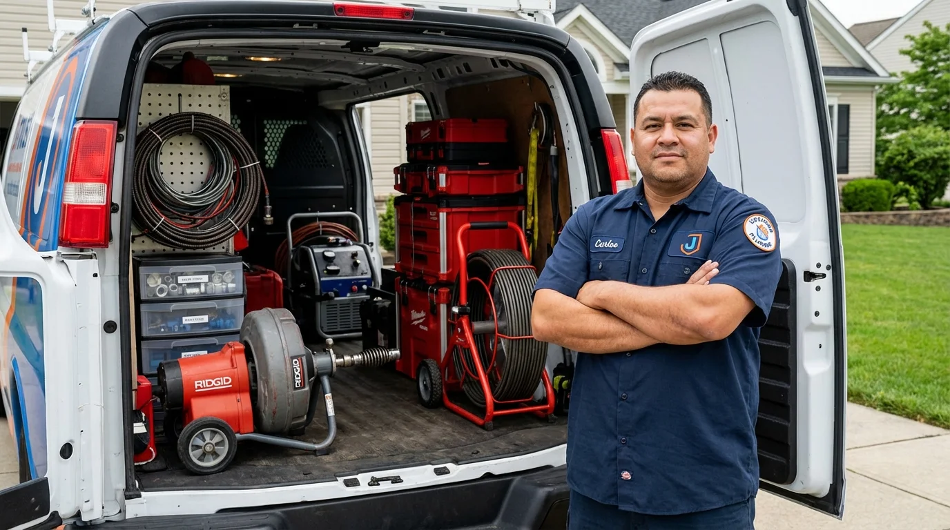 Professional drain cleaning equipment and Johns Plumbing LLC plumber in Maricao