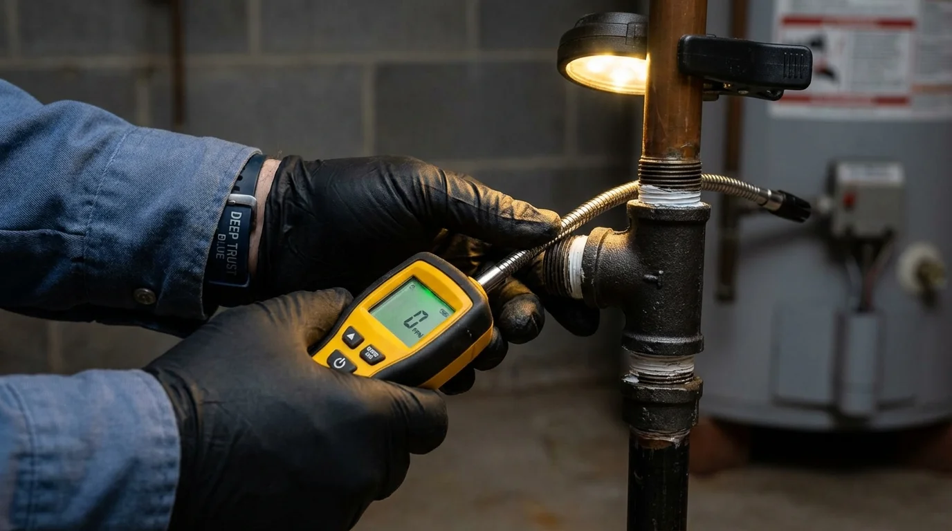 Gas leak detection with electronic sniffer by Johns Plumbing LLC in Maricao